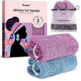 CORATED front packaging showing the African net sponge, attractive gift presentation