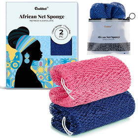 CORATED front packaging showing net sponge and benefits