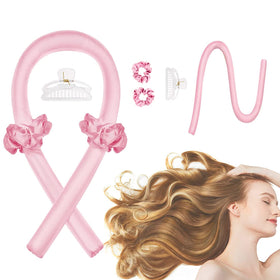 CORATED front view of headband curler kit showing contents and packaging benefit