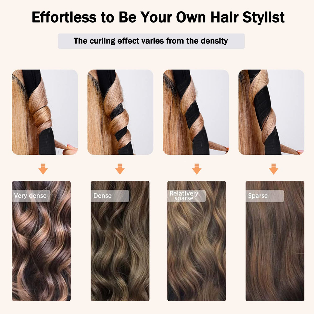 CORATED step-by-step wrapping hair around rod for secure heatless curls