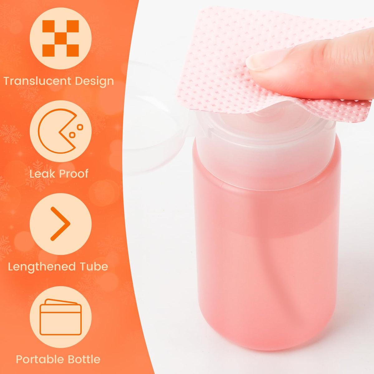 Corconess wipe in use removing gel polish, minimizes fibers and mess