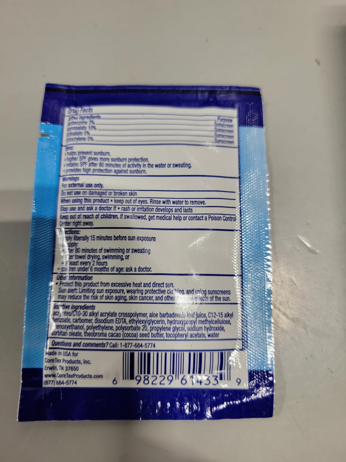 CoreTex packets in a travel kit showing crowd-ready supply benefit grab-and-go