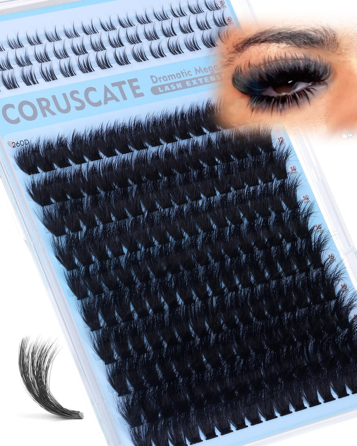 CORUSCATE front packaging showing full 260D cluster kit for dramatic volume