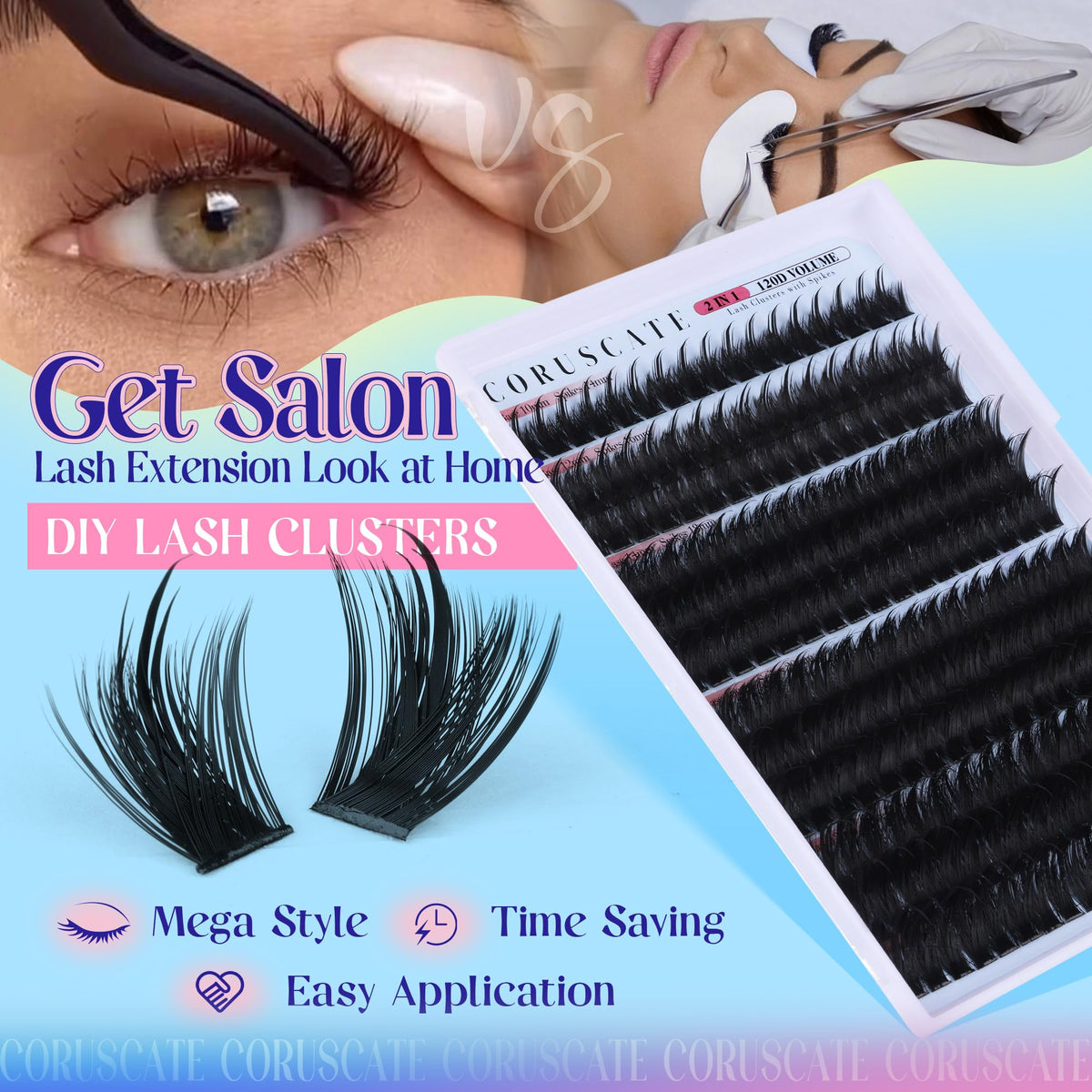 CORUSCATE doll-eye finish on model showcasing centered long spikes