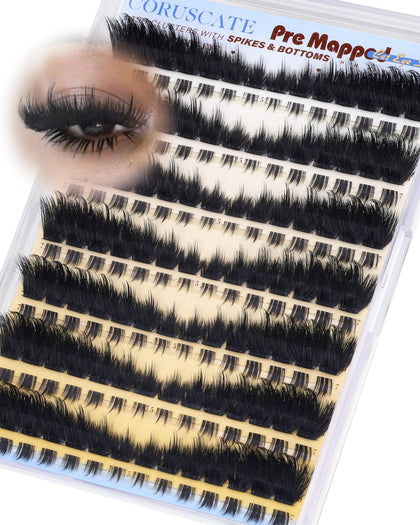 CORUSCATE front packaging shot showing complete lash cluster set and quick benefit