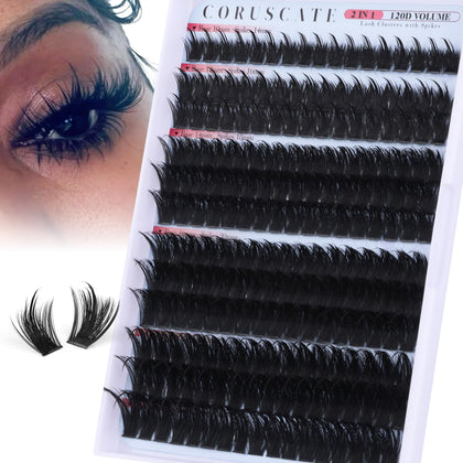 CORUSCATE front packaging showing spiky cluster lashes for instant drama