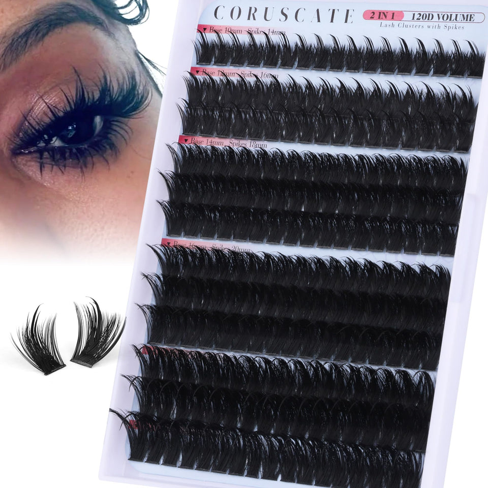 CORUSCATE front packaging showing spiky cluster lashes for instant drama