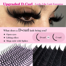 CORUSCATE lashes applied on eye demonstrating dramatic spiky effect