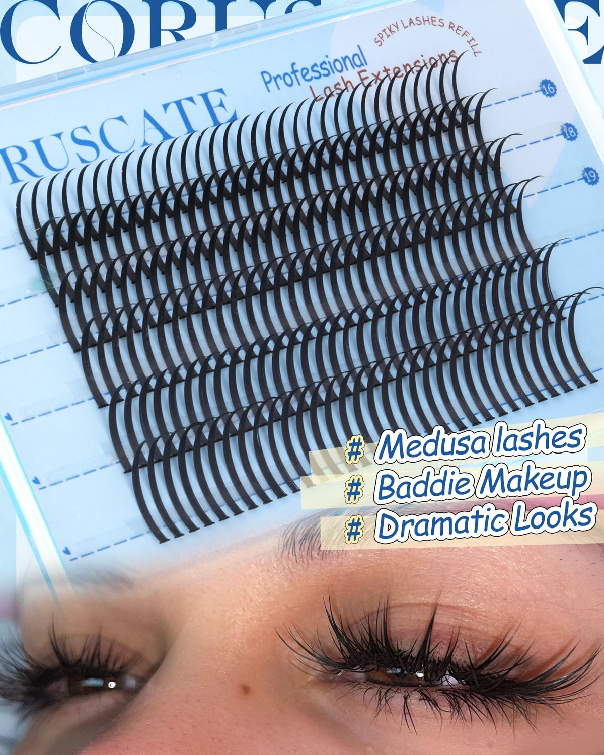 CORUSCATE ultra-thin lash band close-up for seamless blending