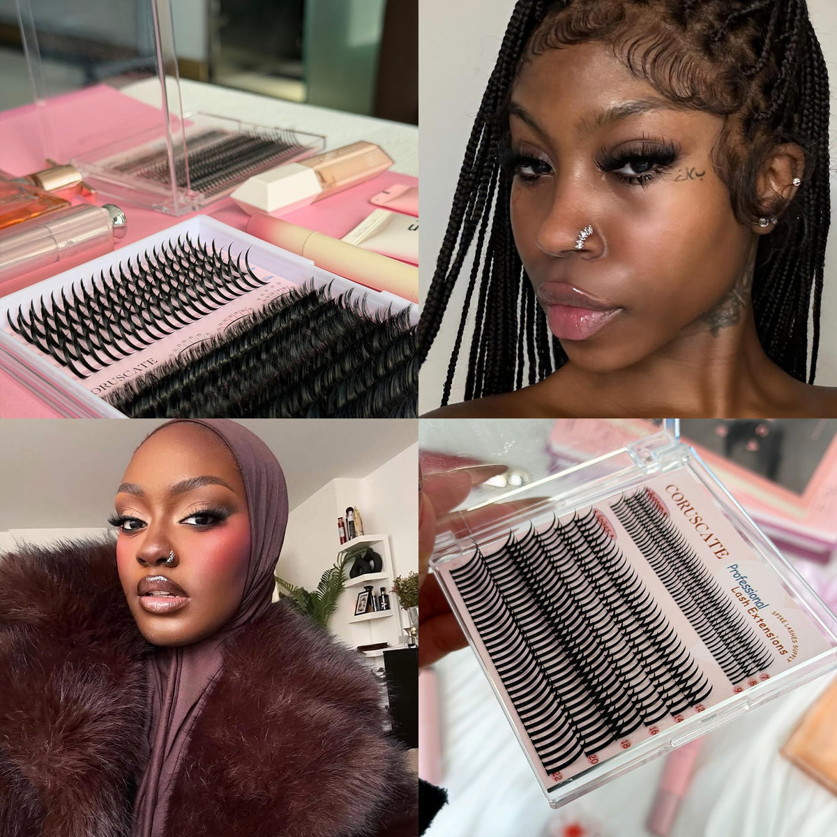 CORUSCATE night out lifestyle look showing bold lashes elevating makeup