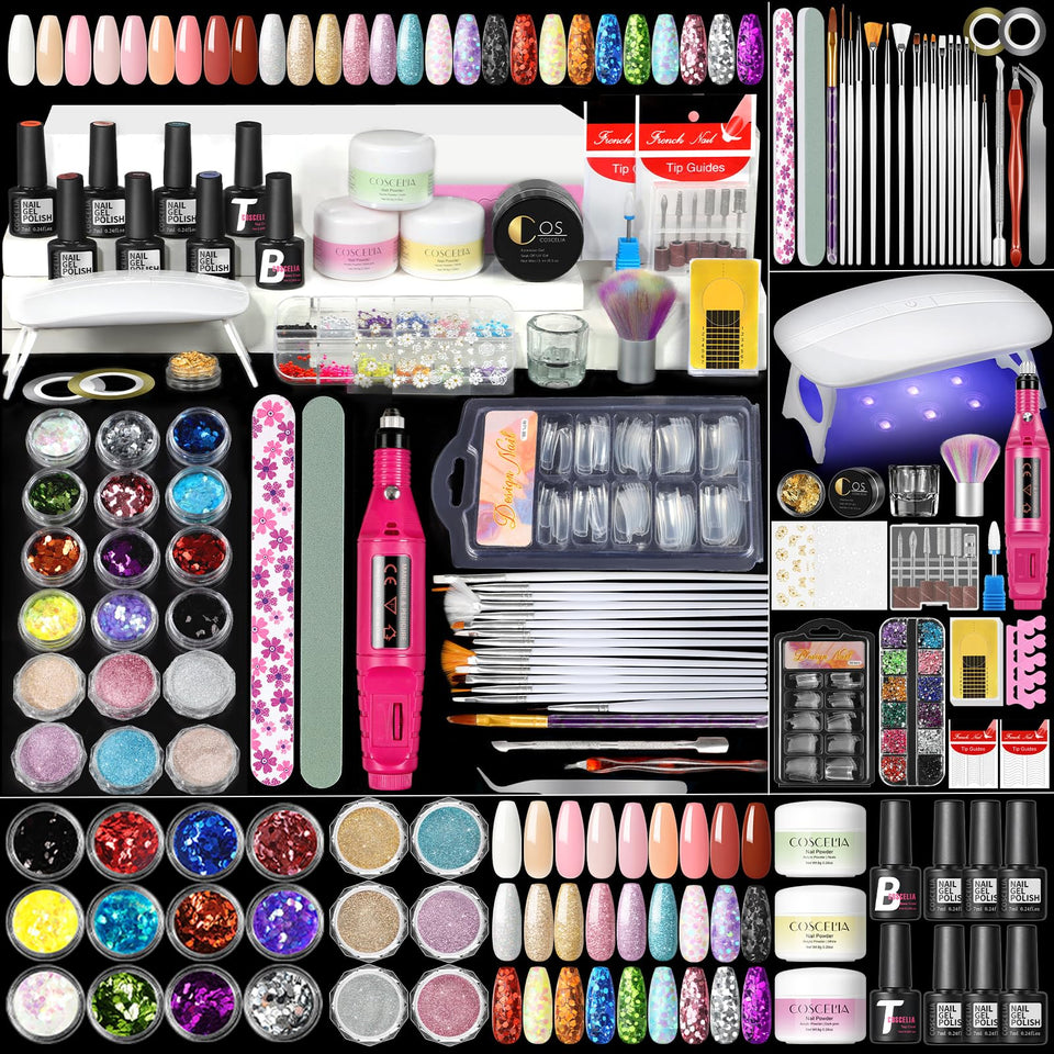 COSCELIA kit front packaging showing complete nail supplies and ease of use