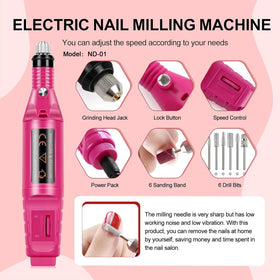 COSCELIA electric nail drill close-up showing bit for efficient shaping and smoothing