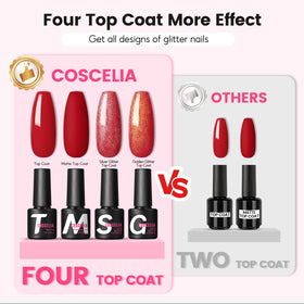 COSCELIA gel polish swatch texture showing smooth, pigmented finish for even coverage