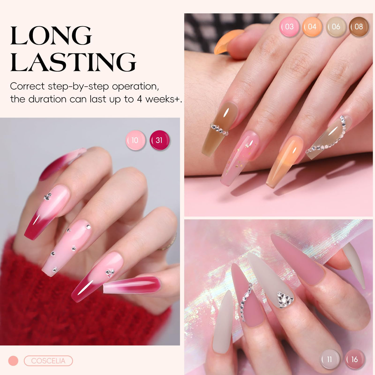 COSCELIA LED/UV nail lamp with open cavity showcasing fast even curing for full-hand sessions