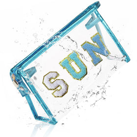 COSHAYSOO front view clear sunscreen bag shows organized convenience