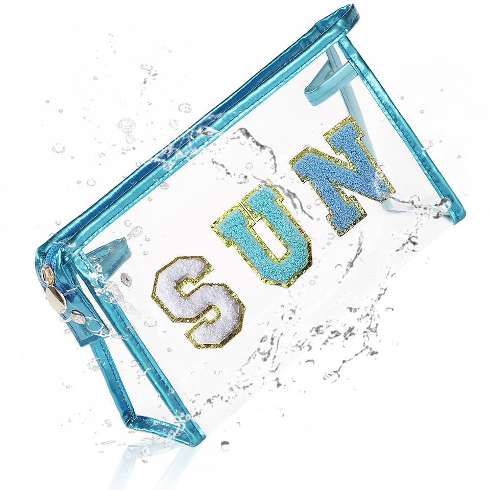 COSHAYSOO front view clear sunscreen bag shows organized convenience