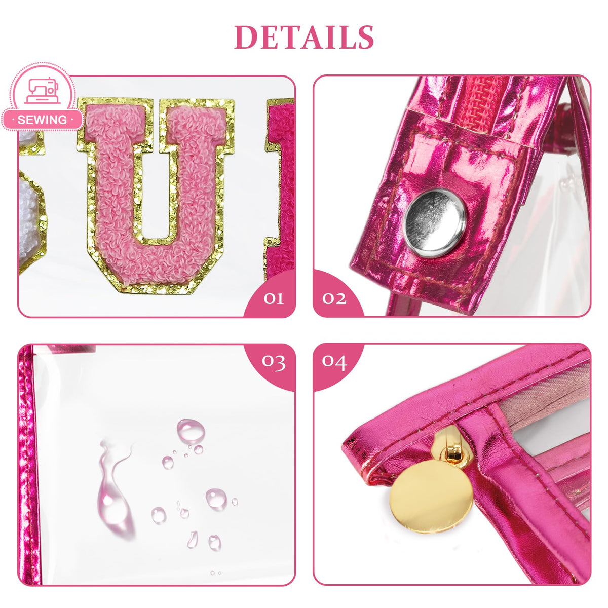 COSHAYSOO golden metal zipper detail for secure waterproof closure