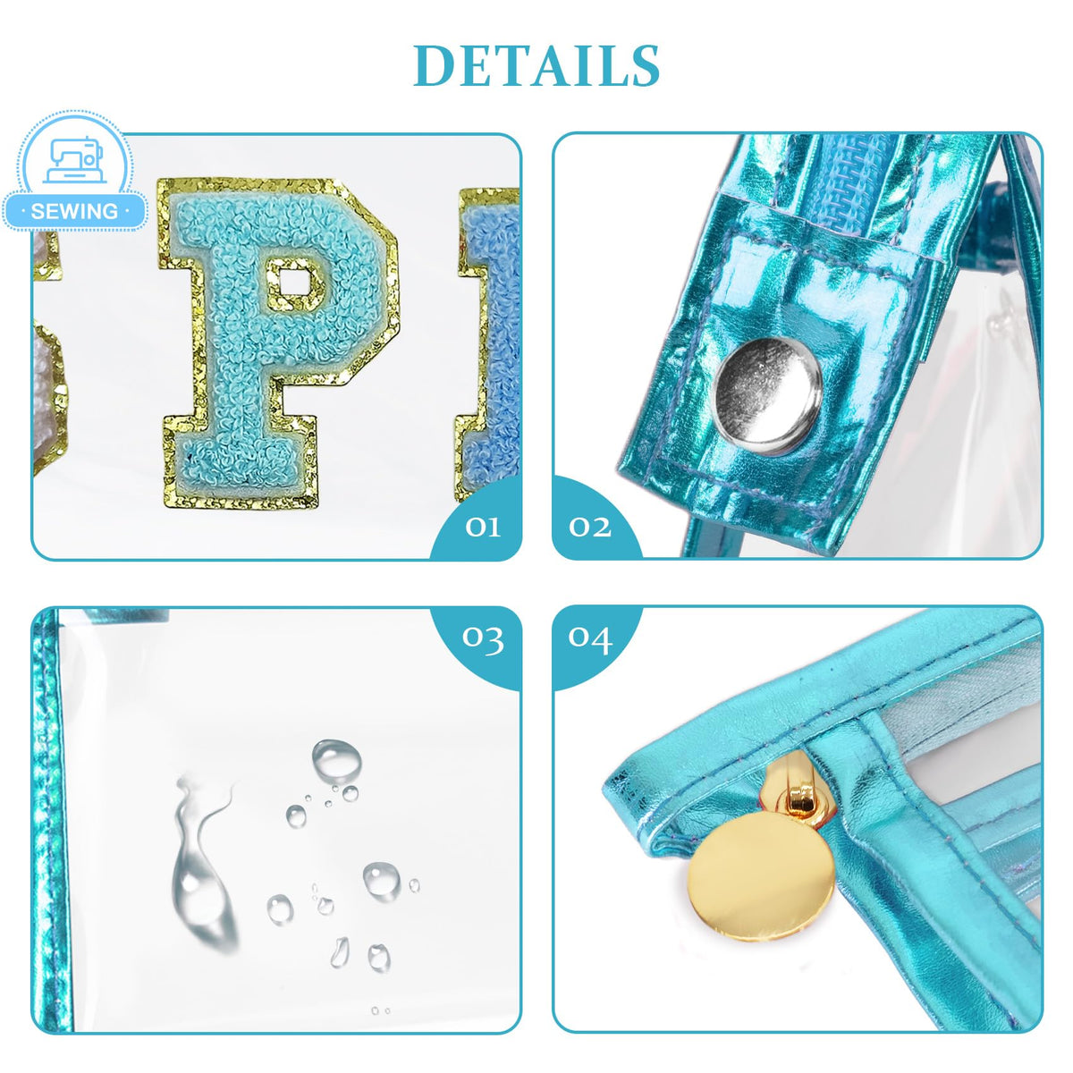COSHAYSOO zipper and waterproof PVC closeup ensures secure protection