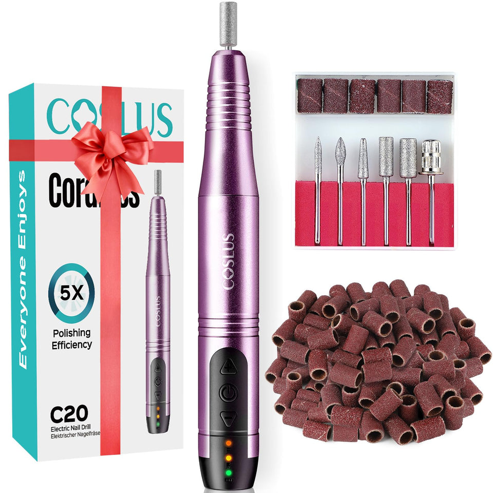 COSLUS C20 front view showing compact purple body and controls for portable precision