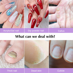 COSLUS drill bits and 31 sanding bands laid out, offering versatile nail options