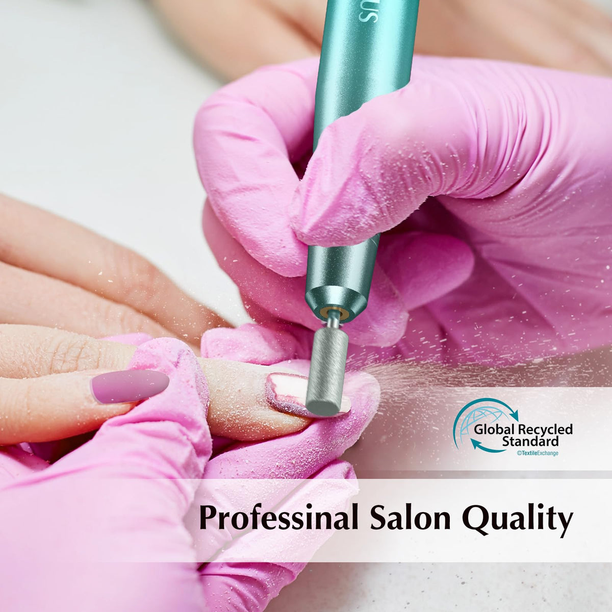 COSLUS C40 used during a manicure demonstrating efficient nail shaping benefit