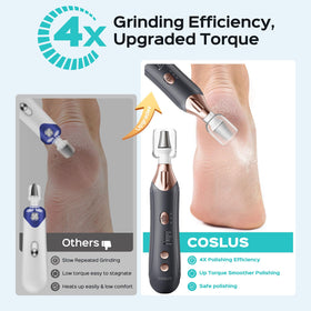 COSLUS C43 wider sapphire wheel closeup highlighting larger grinding range advantage