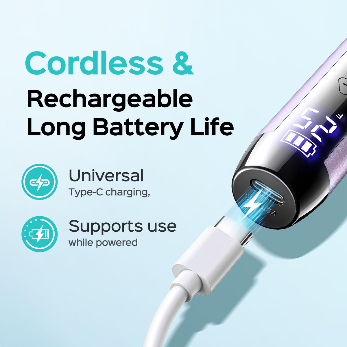 COSLUS C51 in use manicure detail showing precise cuticle and shaping control