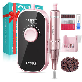 COSLUS E51 front view showing pink body and stand, ideal for salon portability
