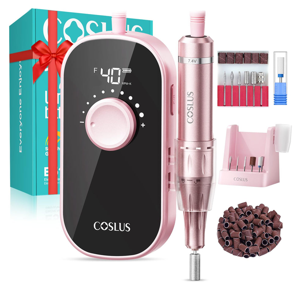 COSLUS E51 front view showing pink body and stand, ideal for salon portability