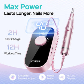 COSLUS E51 with assorted nail bits illustrating compatibility and task versatility