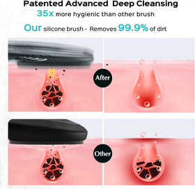 COSLUS bristles closeup highlighting soft silicone texture for gentle deep cleansing
