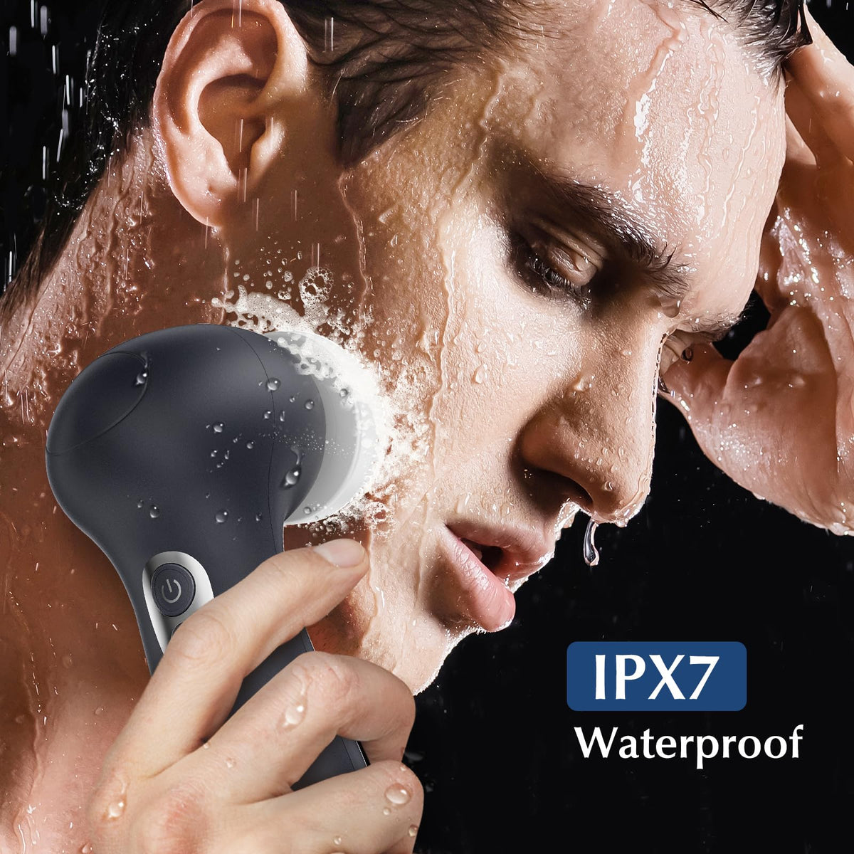 COSLUS in-shower use showing splash-resistant convenience for daily routines