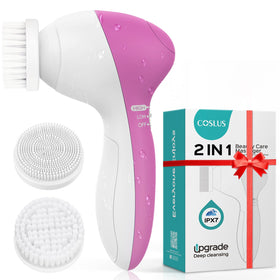COSLUS front view packaging showing device and dual heads benefits