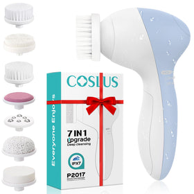 COSLUS front view with kit showing all seven attachments and case, clear organization benefit