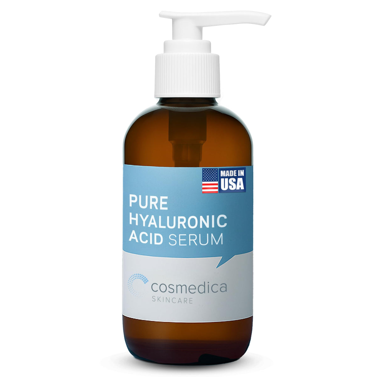 Cosmedica bottle front view showing label and 8 oz size for confident hydration