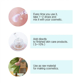 COSMETIC BOOSTERS bottle beside coin for scale demonstrating 10ml size