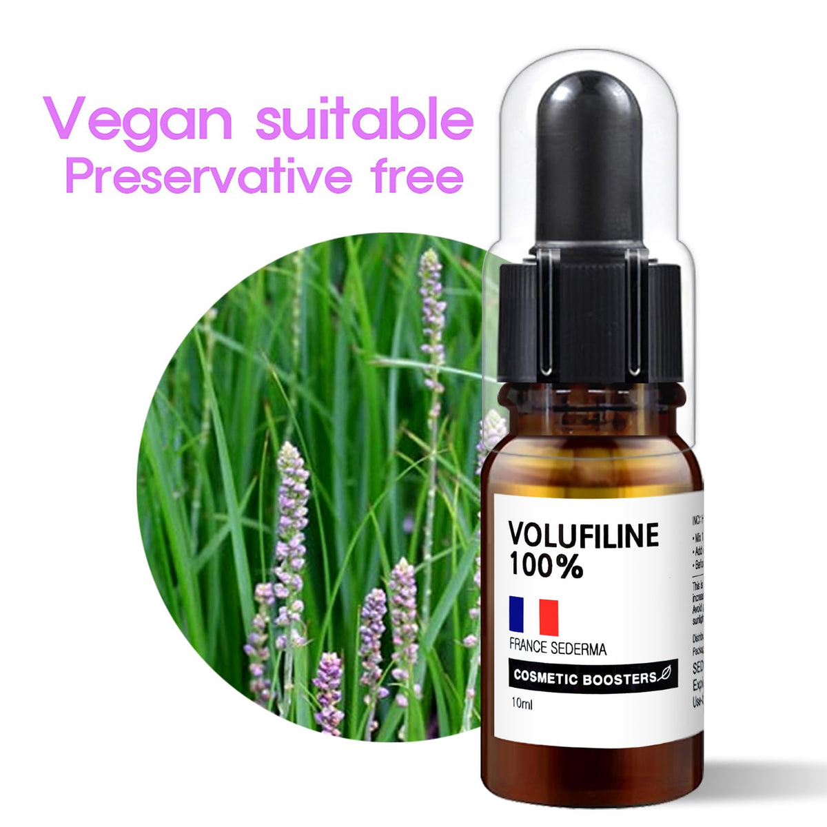 COSMETIC BOOSTERS close-up of Volufiline texture illustrating smooth blendability
