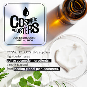 COSMETIC BOOSTERS dropper dispensing Volufiline into a small glass bottle for precise dosing