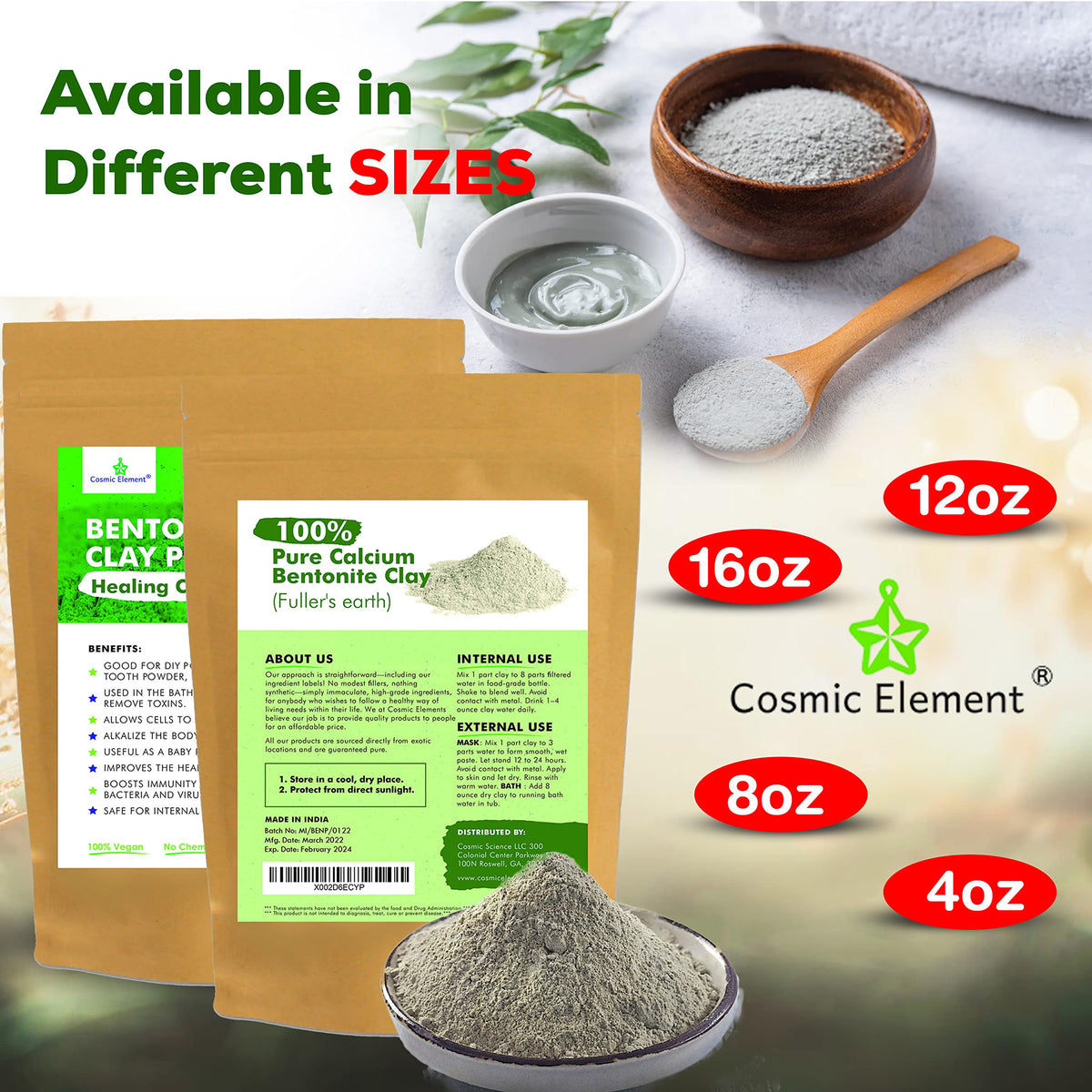 Close-up of Cosmic Element label and ingredient clarity for confident choice