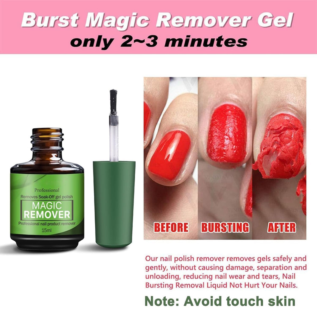 COSMOO applying gel remover to nail demonstrating fast softening benefit