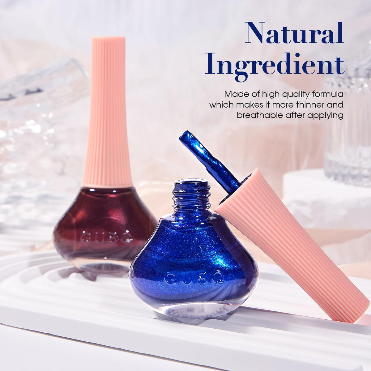 COSMOO application on nails during a home manicure demonstrating easy control