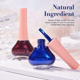 COSMOO application on nails during a home manicure demonstrating easy control