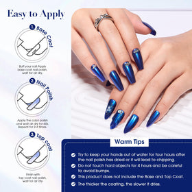 COSMOO nails styled for evening wear showing luminous blue finish for events