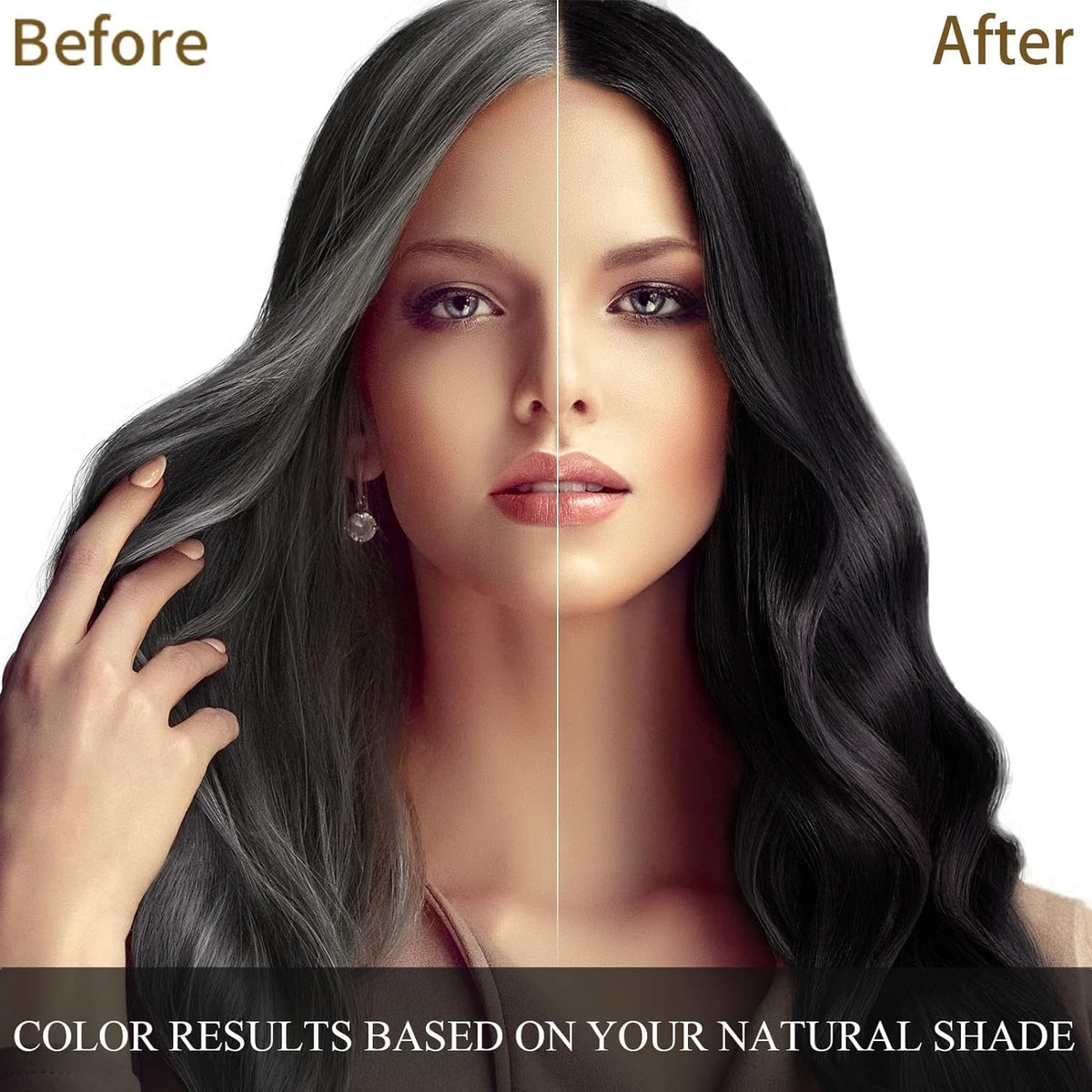 cosmpro before and after comparison showing noticeable gray coverage result