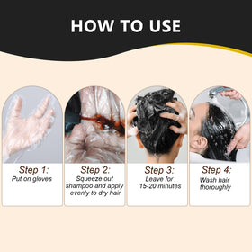 Person applying COSMTEK with gloves demonstrating easy at-home black dye use