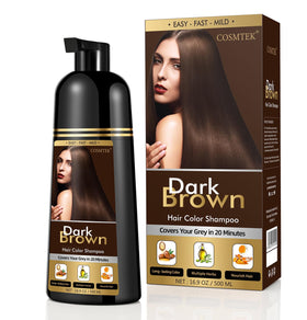 COSMTEK front bottle view showing label and dark brown shade benefit