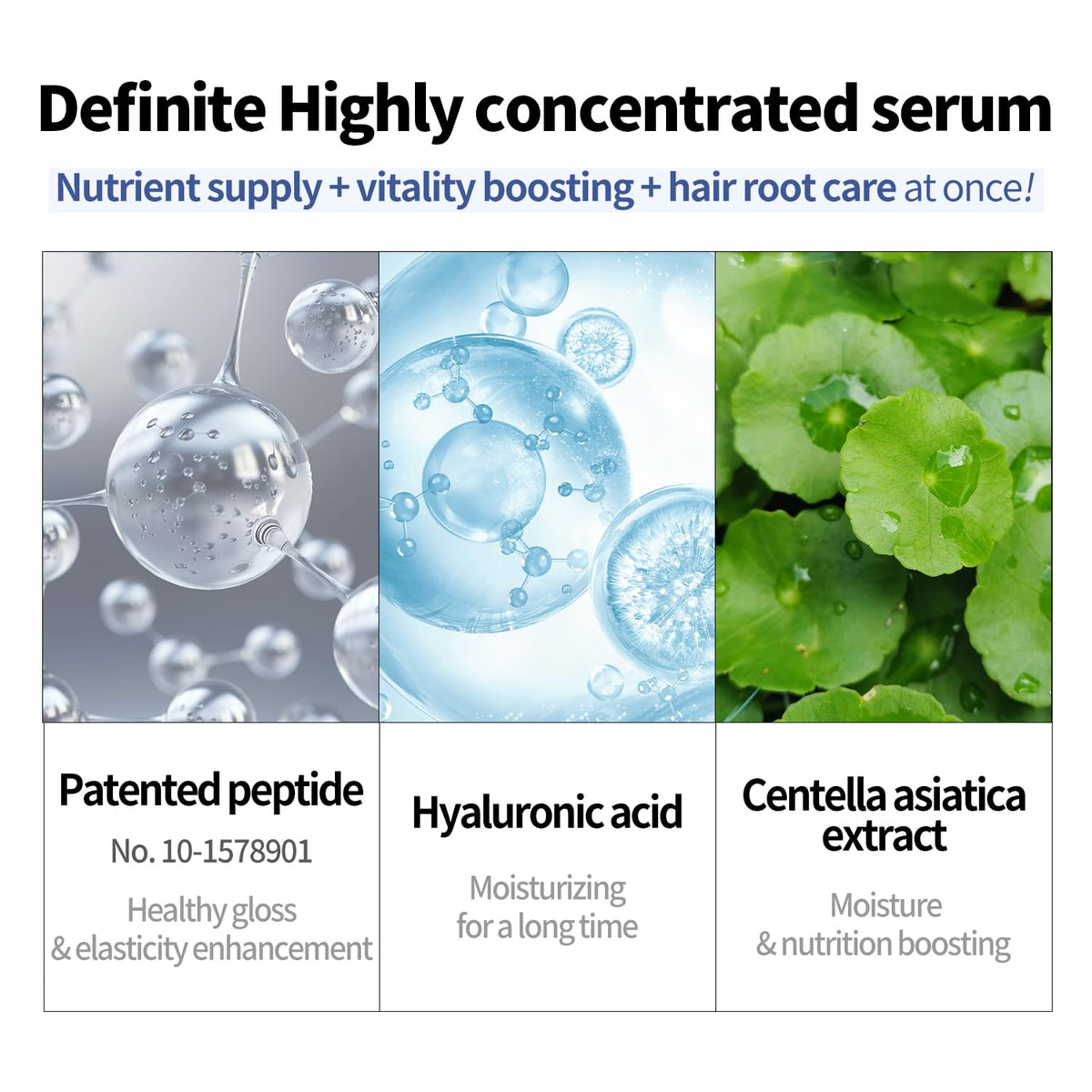 COSNORI ingredient display with peptide and hyaluronic acid, supports lash resilience