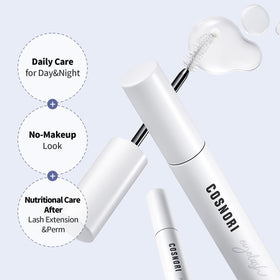 COSNORI mascara-style wand applying serum to lashes, promotes even coverage