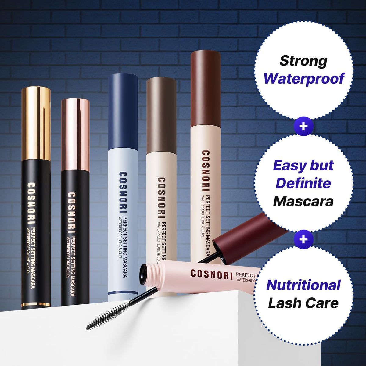 COSNORI slim C-curl applicator close-up detailing precise coating benefit