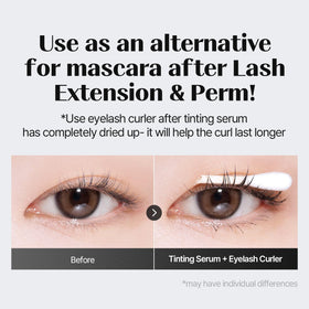COSNORI applied after lash perm showcasing enhanced curl retention